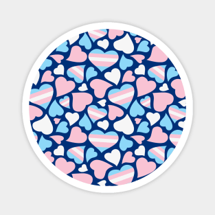 Transgender Pride Hearts Pattern Magnet